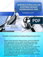 Sosiokultural Dalam Konteks Asuhan Keperawatan Jiwa