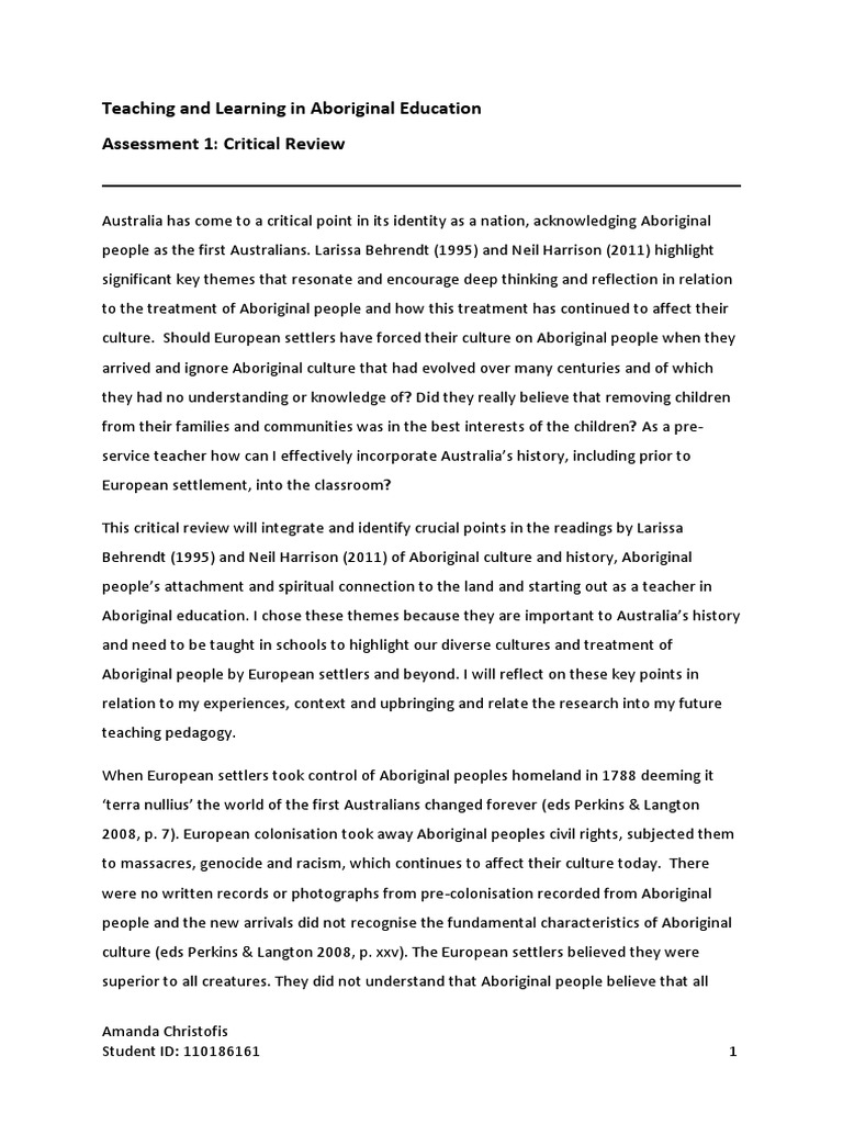 Aboriginal review essay 04 picture