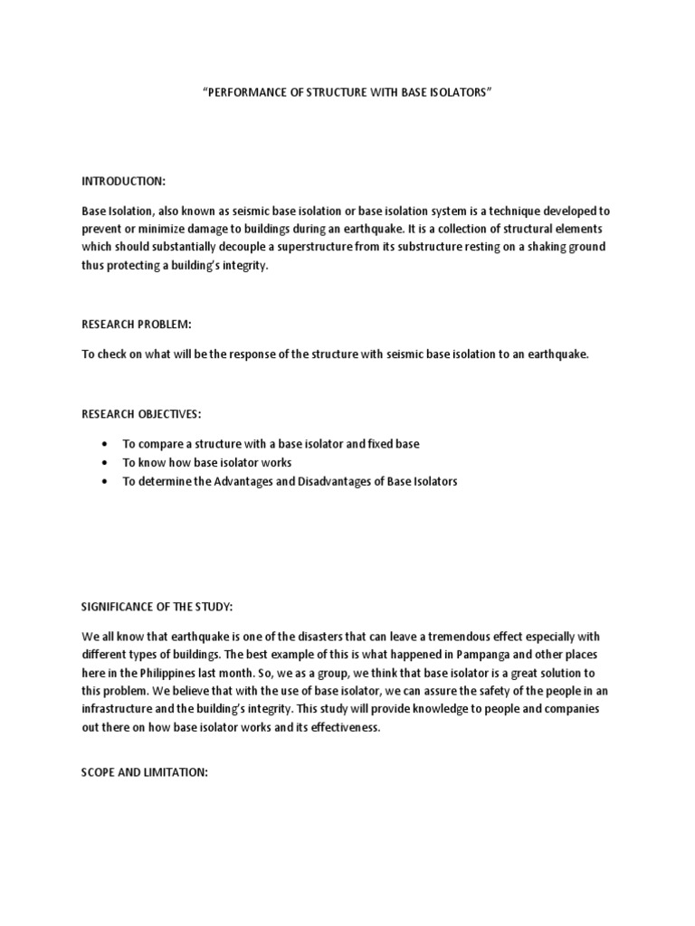 Performance of Structure With Base Isolators | PDF | Engineering ...