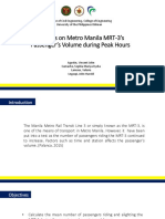Analysis On Metro Manila MRT-3's Passenger's Volume During Peak Hours