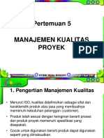 Pertemuan 5 Manajemen Kualitas Proyek