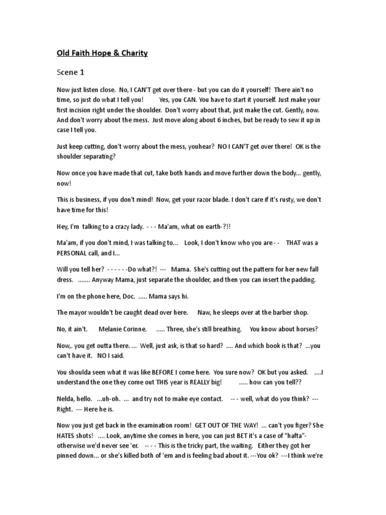 Old Faith Hope Charity Script | PDF