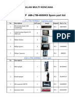 Spare Part List of AM-LTM-4000KS