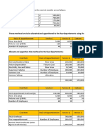 Oakbeam overhead allocation across departments