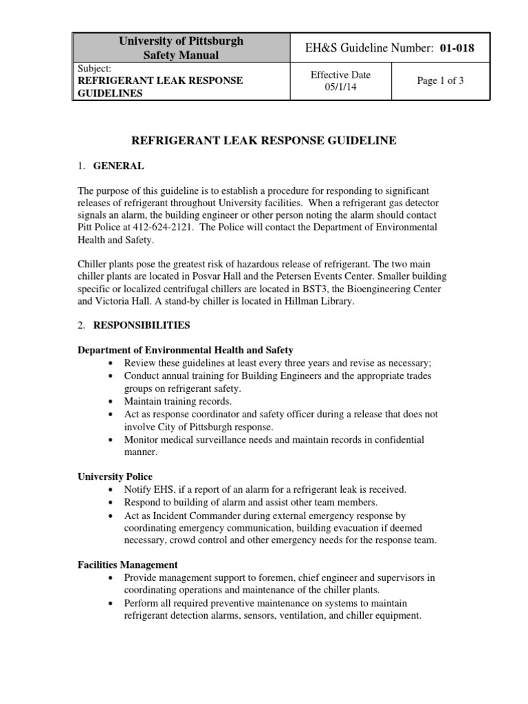 Refrigerant Leak Response PDF PDF Building Automation Prevention