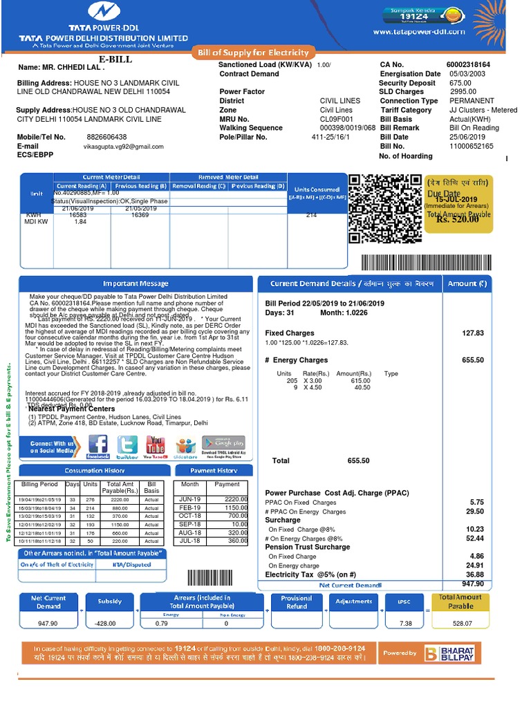 Bill For Current Month PDF | PDF | Cheque | Government Finances