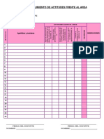 Ficha de Seguimiento de Actitudes Frente Al Area