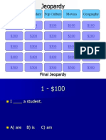 Grammar Vocabulary Pop Culture Movies Geography: Final Jeopardy