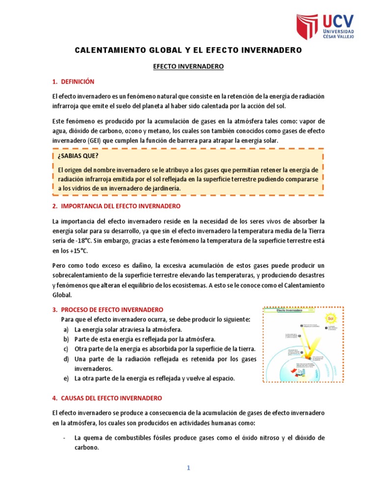 Efecto Invernadero y Calentamiento Global | PDF | Calentamiento global ...