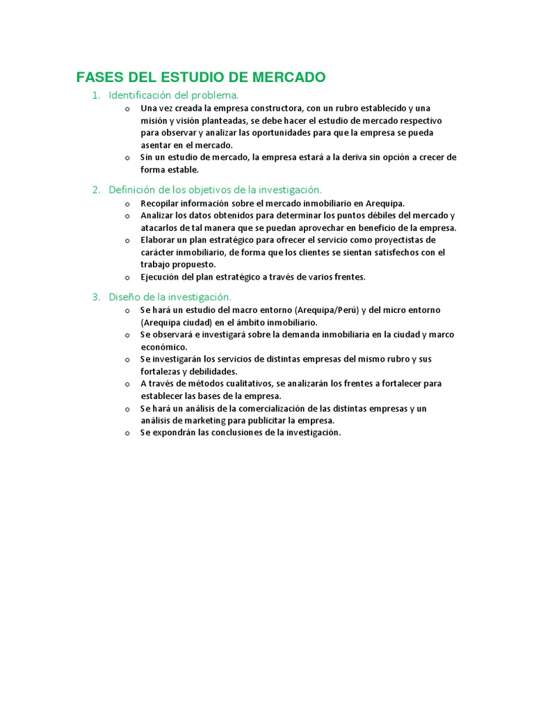 FASES DEL ESTUDIO DE MERCADO