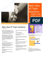 Main Idea VS Topic Sentence Newsletter PDF