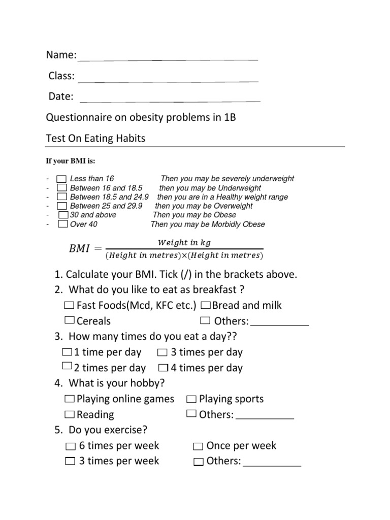 Science Questionnaire PDF