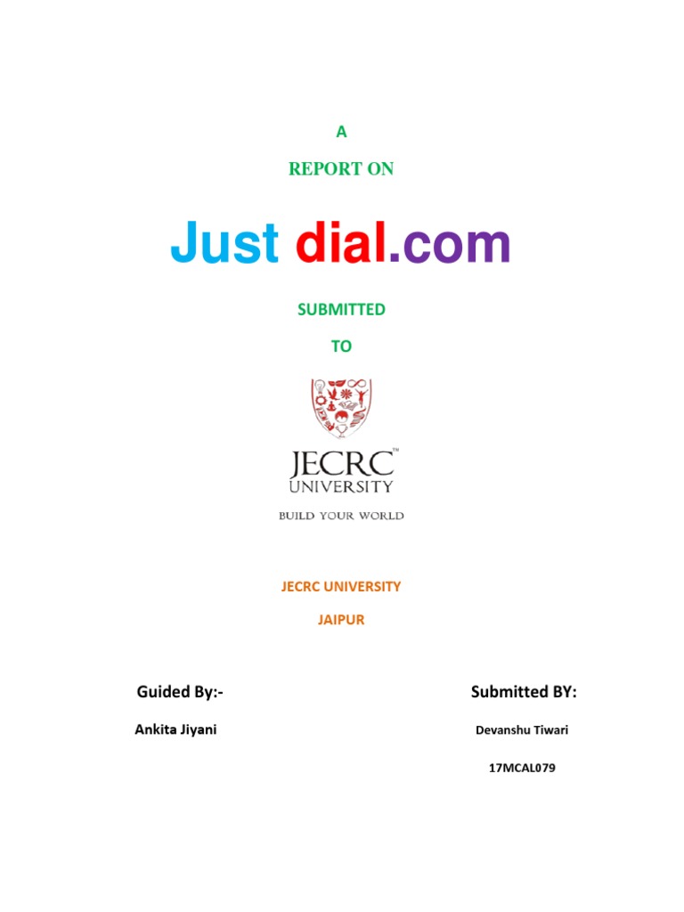 A Report On: Guided By:-Submitted BY | PDF | Internet | Mobile Web