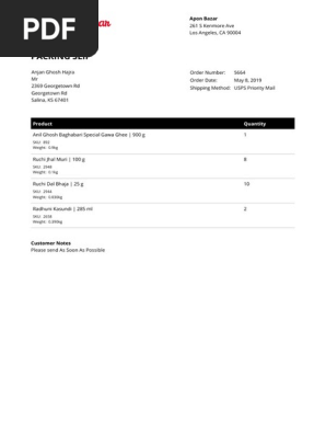 Packing Slip 5664