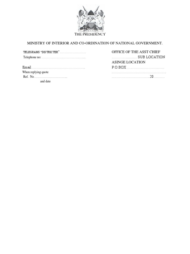 Assistant Chief Application Letter Template | PDF