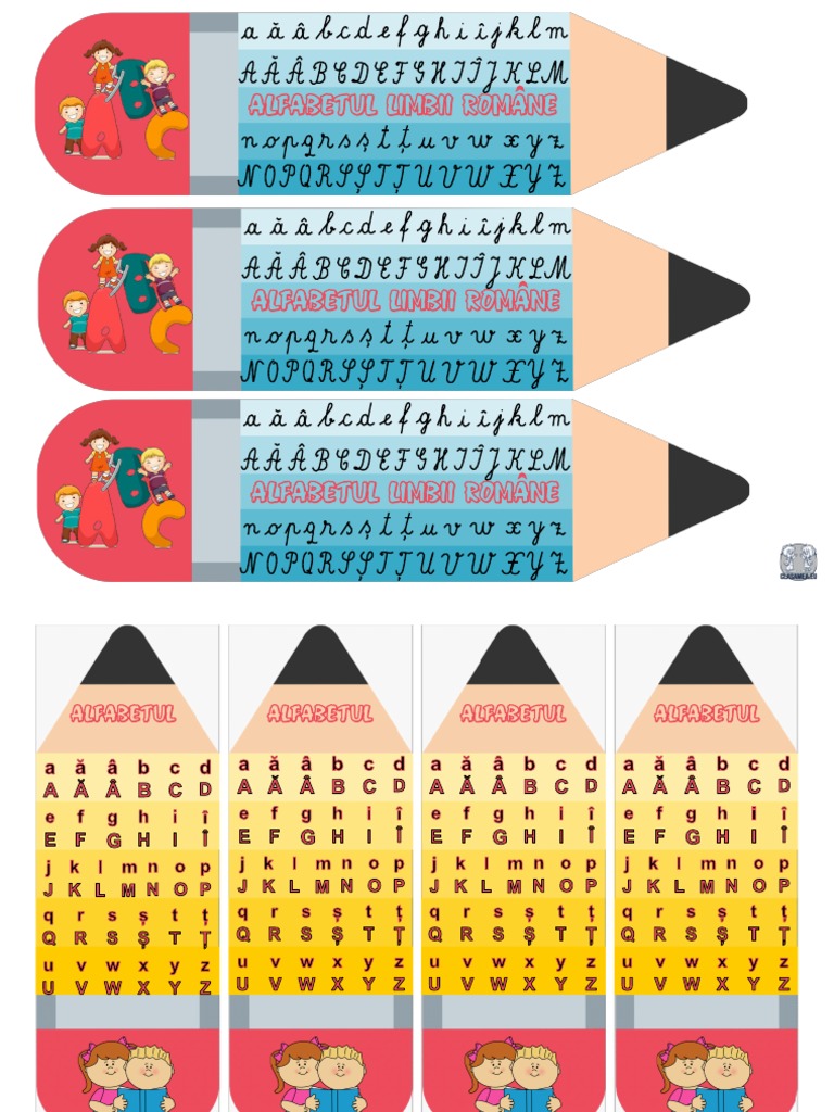 Creioane Cu Literele Alfabetului PDF | PDF