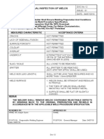 Visual Inspection Requirements for Welds