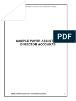 Sample Paper Assistant Director Accounts