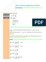 Derivative of Inverse Trigonometric Functions