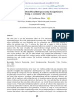 The Intermediary effect of Social Entrepreneurship through Inclusive Leadership to sustainable value creation