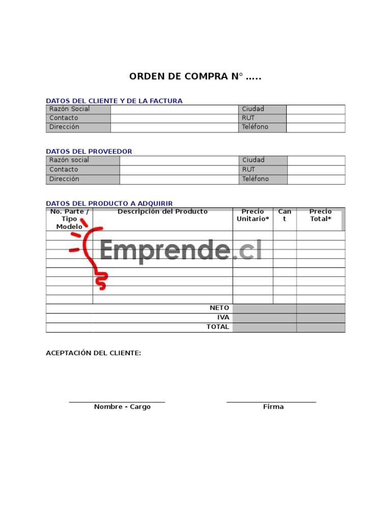 Formato de Orden de Compra Sencillo | PDF | Business | Ventas