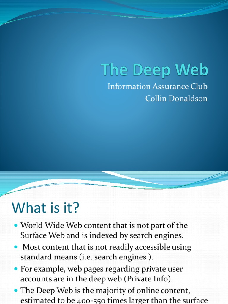 The Deep Web | PDF | Web Search Engine | World Wide Web