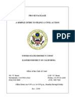 Pro Se Package: United States District Court Eastern District of California