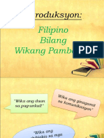 Introduksyon Filipino Bilang Wikang P