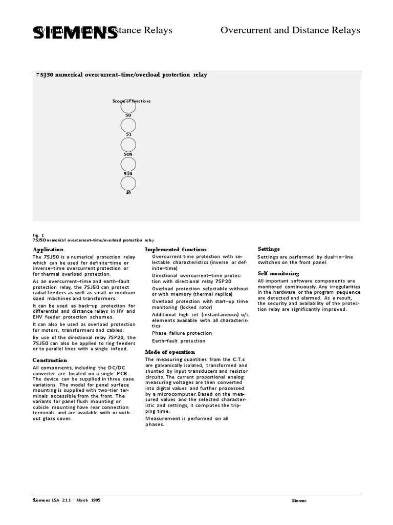 Overcurrent and Distance Relays Overcurrent and Distance Relays PDF