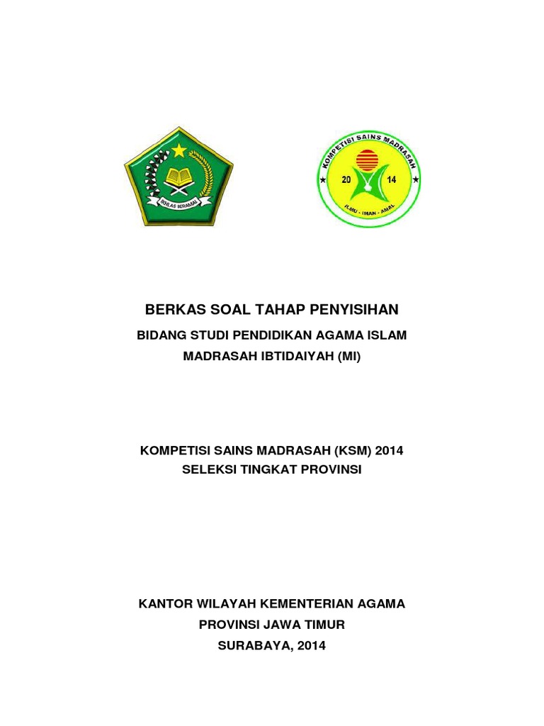 Soal Ksm Propinsi 2014 Mi Pai Penyisihan