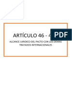 Artículo 46 - 47: Alcance Juridico Del Pacto Con Los Demas Tratados Internacionales