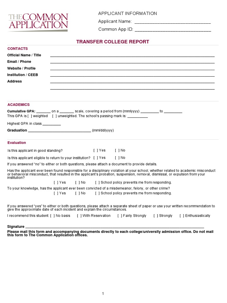 Transfer College Report PDF Government Justice