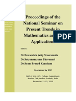 Proceedings Of the National Seminar on Present Trends in Mathematics and its Application