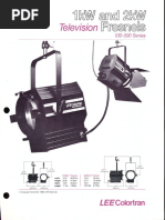 Lee Colortran 1kW & 2kW Television Fresnels Spec Sheet 1988