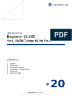 Beginner S1 #20 Yes, I Will Come With You: Lesson Notes