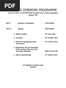 Opening Ceremony Programme