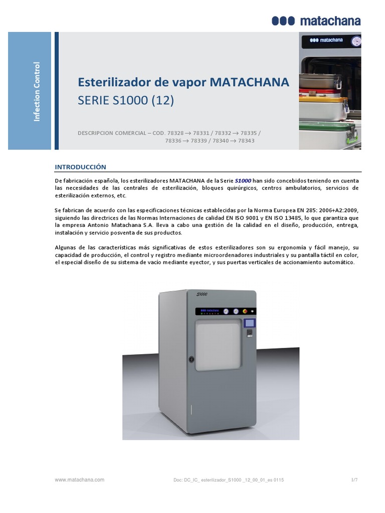 Autoclaves Matachana Serie S PDF | PDF | Impresora (Computación ...