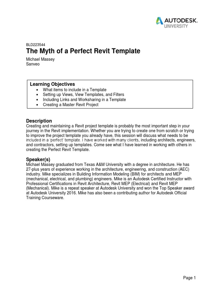 Creating the Perfect Revit Template | PDF | Autodesk Revit | Computer ...