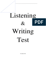 Listening Writing Test: Name