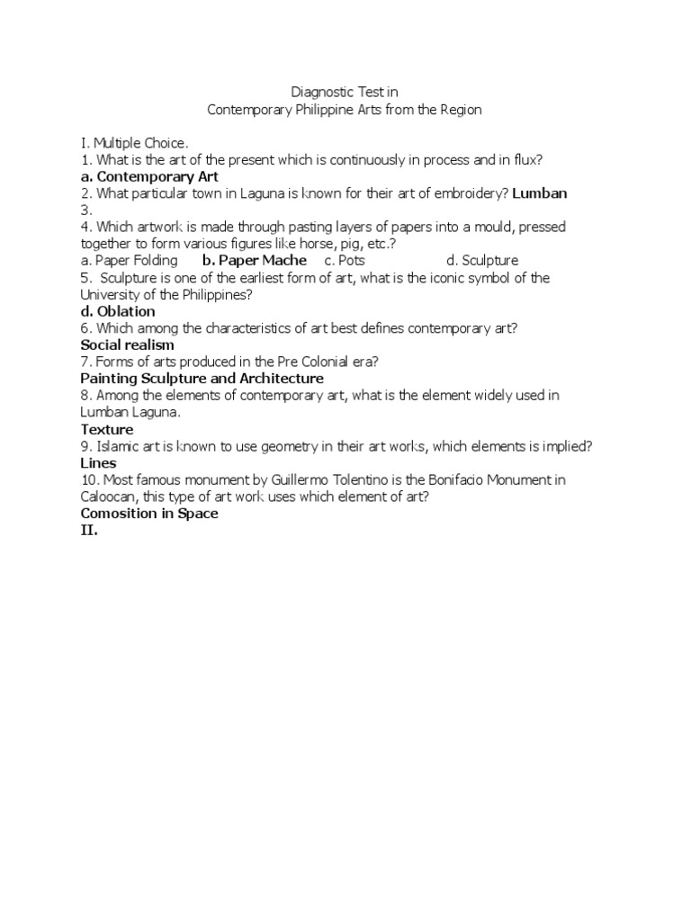 Diagnostic Test in CPAR | PDF