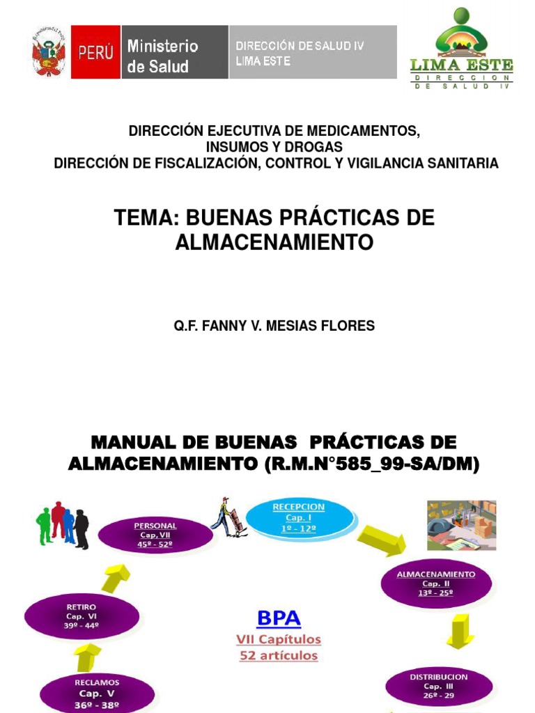 Manual de Buenas Practicas de Almacenamiento | Farmacia | Bienestar