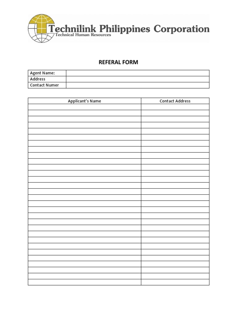 Referral Form Template | PDF | Law