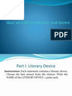 Literary Device and Genre Short Quiz