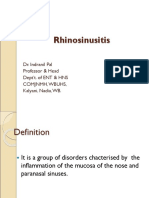 Rhinosinusitis: Dr. Indranil Pal Professor & Head Dept't. of ENT & HNS Comjnmh, Wbuhs, Kalyani, Nadia, WB