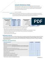 International Applicant Financial Form: Instructions