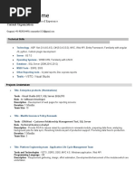 Sample Dot Net Developer Resume