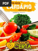 DIETA HCG - CARDÁPIO 