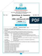 Questions & Answers JEE (Advanced) - 2019: For For For For For