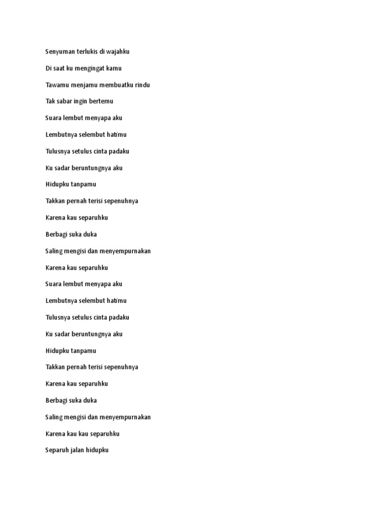 Lagu Senyuman Terlukis Di Wajahku