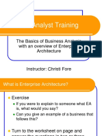 Business Analyst Training: The Basics of Business Analysis With An Overview of Enterprise Architecture